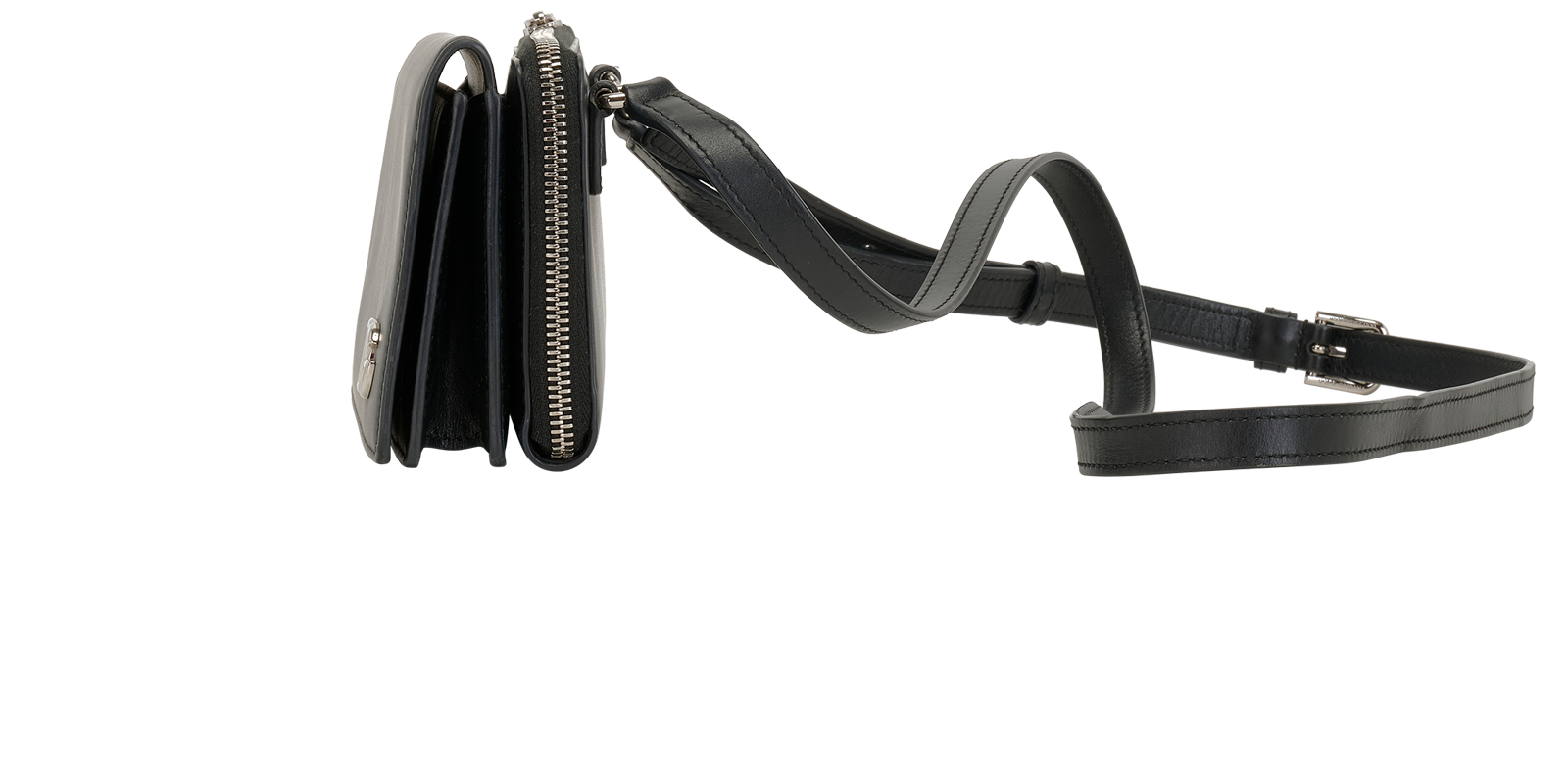 Crossbody, &pound;195, Handbags, Black, Leather, Bottom view